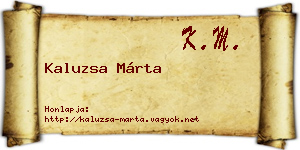 Kaluzsa Márta névjegykártya