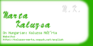 marta kaluzsa business card